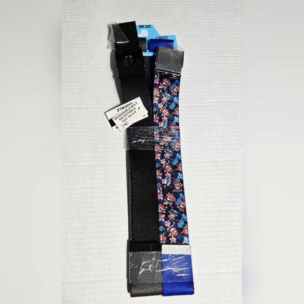 NEW Fresh Supply Company mens‎ 2 reversible belts adjustable up to size 42